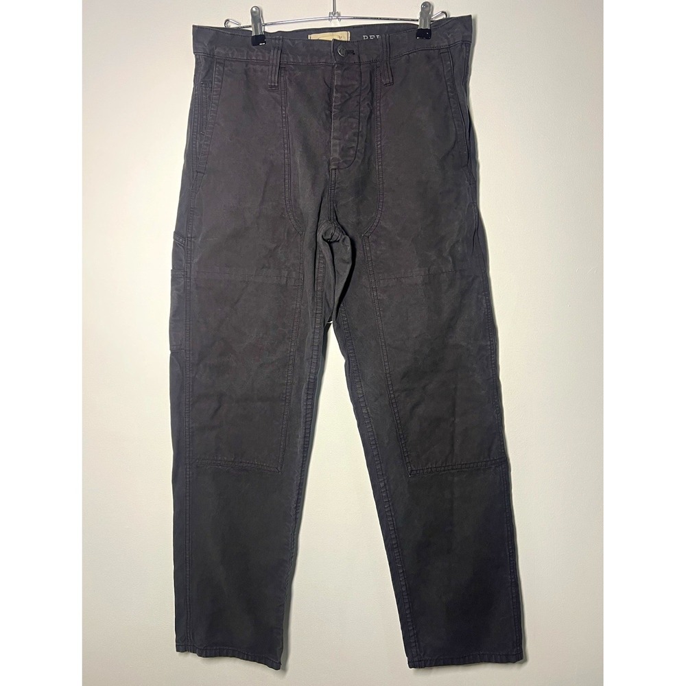 Madewell Men's Black Canvas Cotton Relaxed Straight Flat Front Pants 31x32 EUC